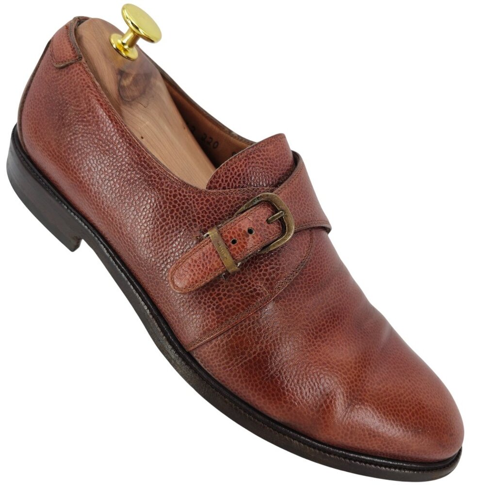 Salvatore Ferragamo Italy Dress Shoes Men's 9.5 Brown Leather Monk Strap Loafers